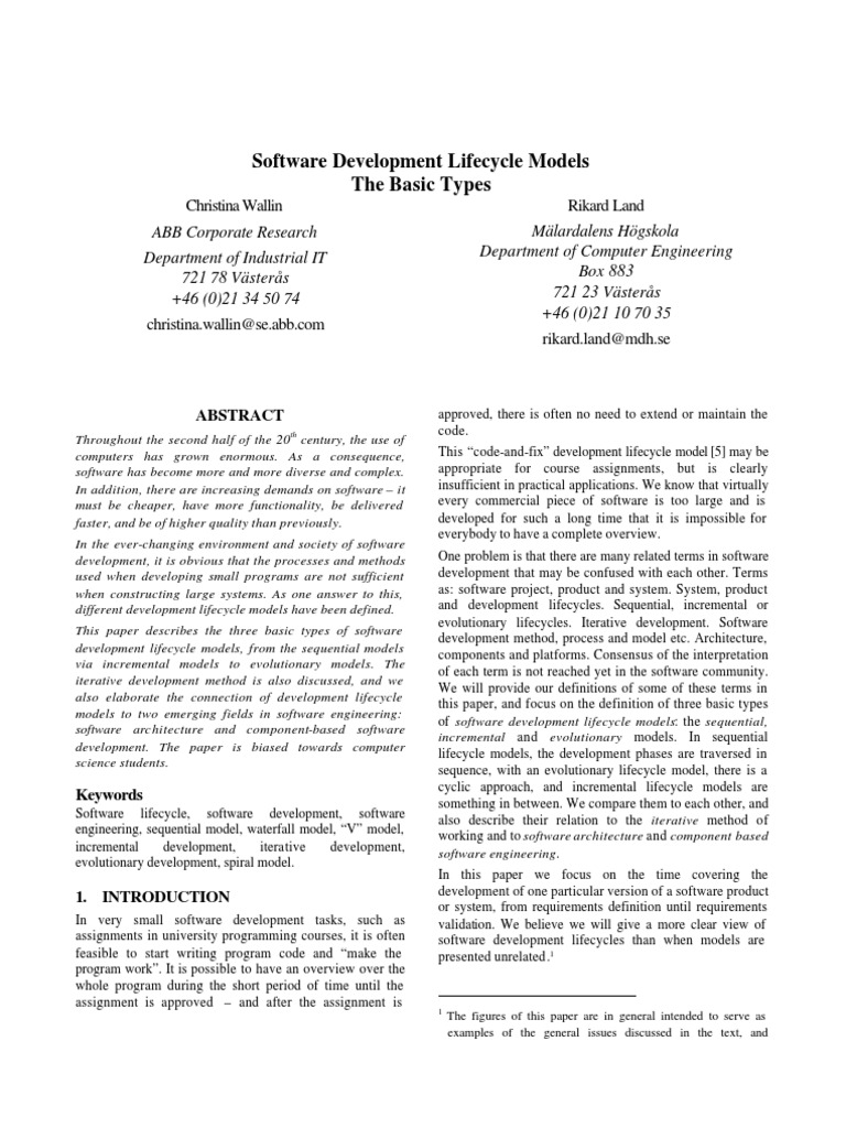 Life Cycle Models | PDF