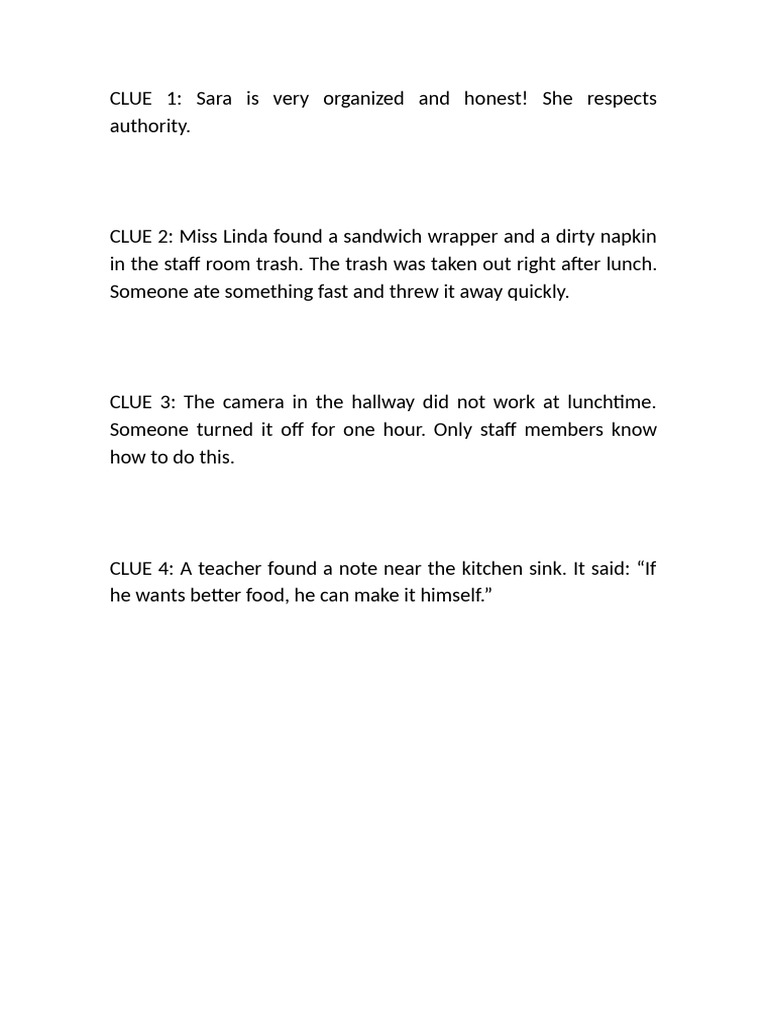Clue 1 | PDF