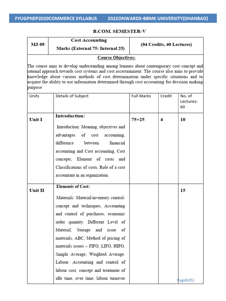 B.Com Semester V Syllabus Overview | PDF | Business | Business Economics