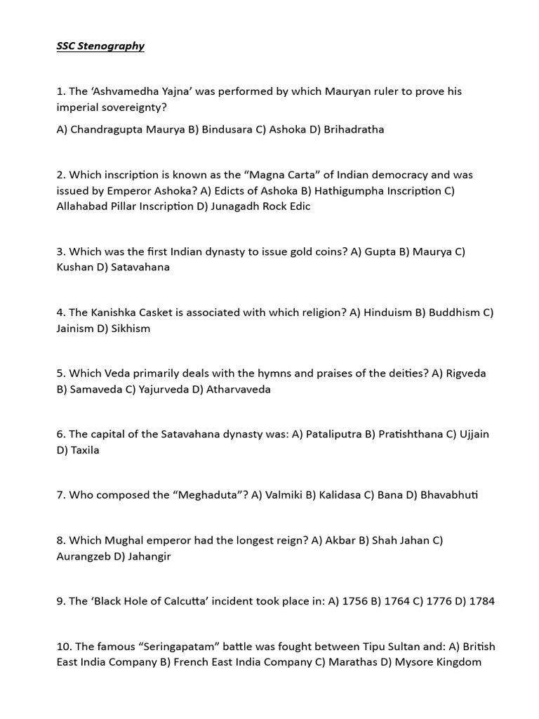SSC Stenography[1] | PDF | Ashoka
