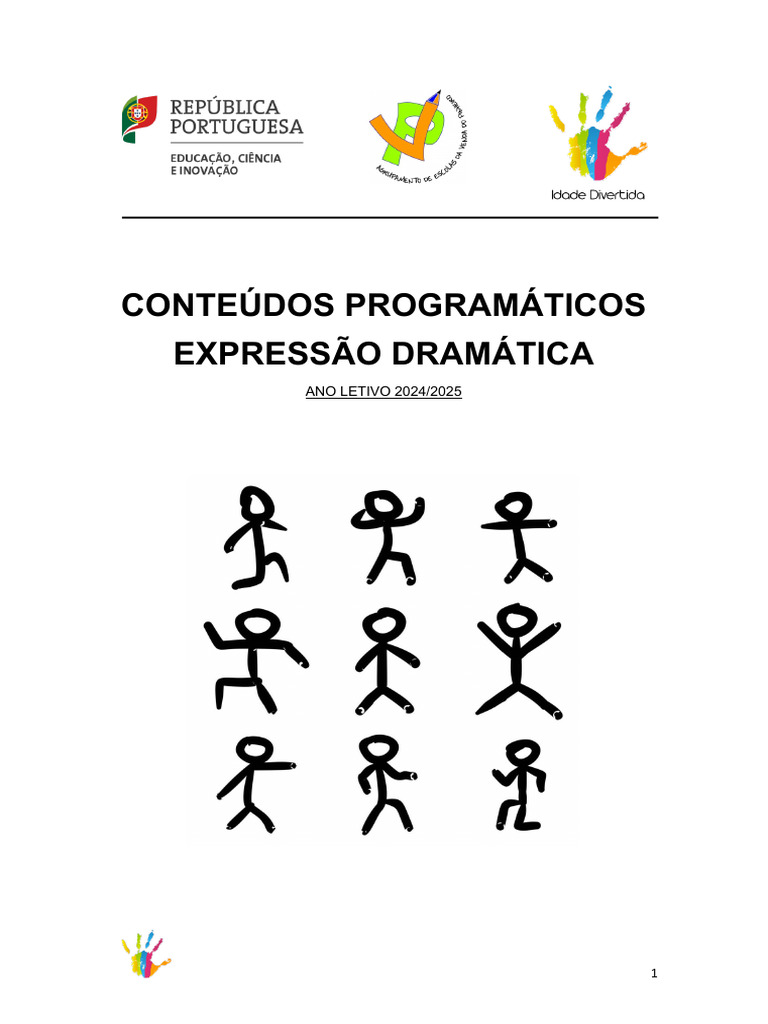 Conteúdos de Expressão Dramática 2024/2025 | PDF | Linguagem corporal ...