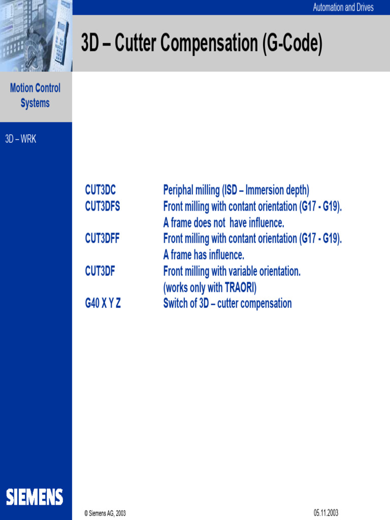 3D Cutter Compensation G-Code Guide | PDF | Tools | Metalworking