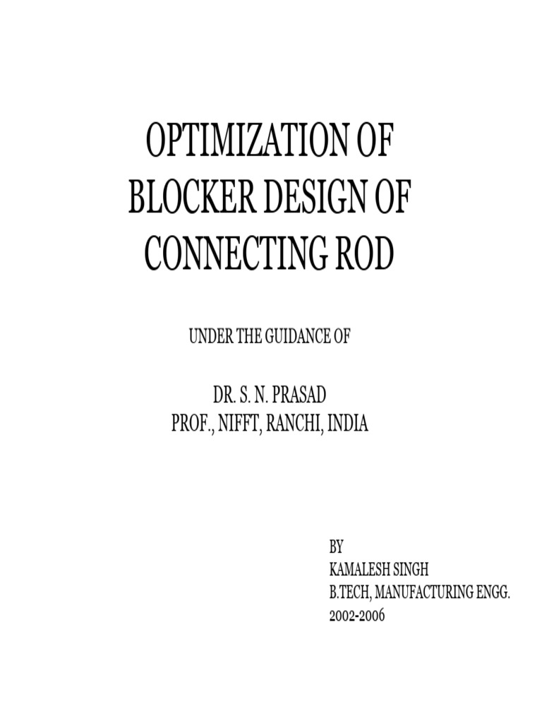 Connecting Rod Blocker Design Optimization | PDF | Forging ...