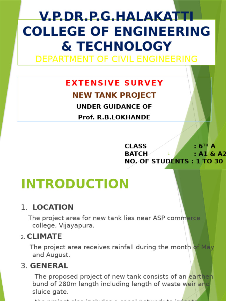New Tank Project Survey Report | PDF | Soil Mechanics | Dam