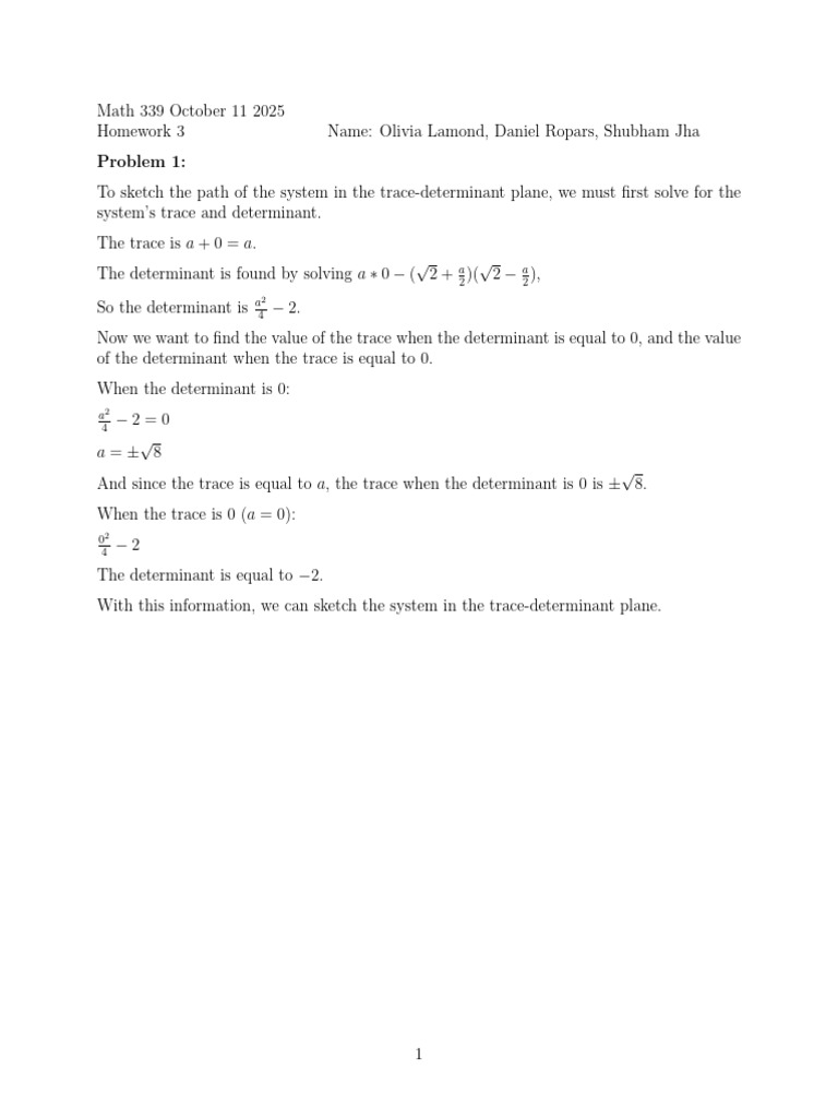 MAT339 HW3 Copy | PDF | Linear Algebra | Algebra
