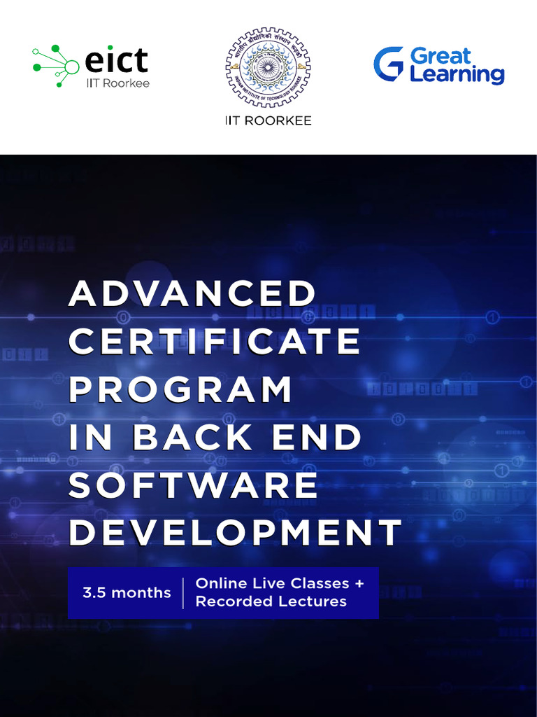 IIT Roorkee Back End Software Program | PDF | Educational Technology ...