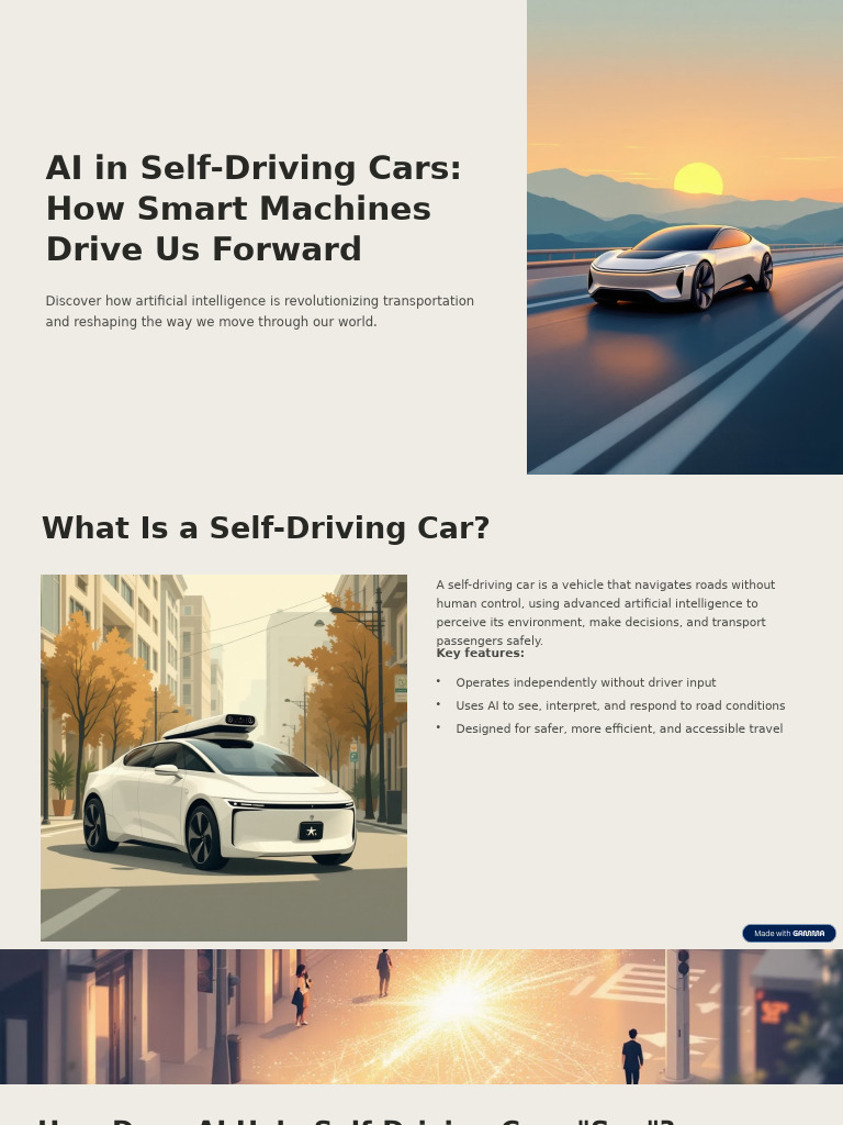 AI in Self Driving Cars How Smart Machines Drive Us Forward | PDF ...