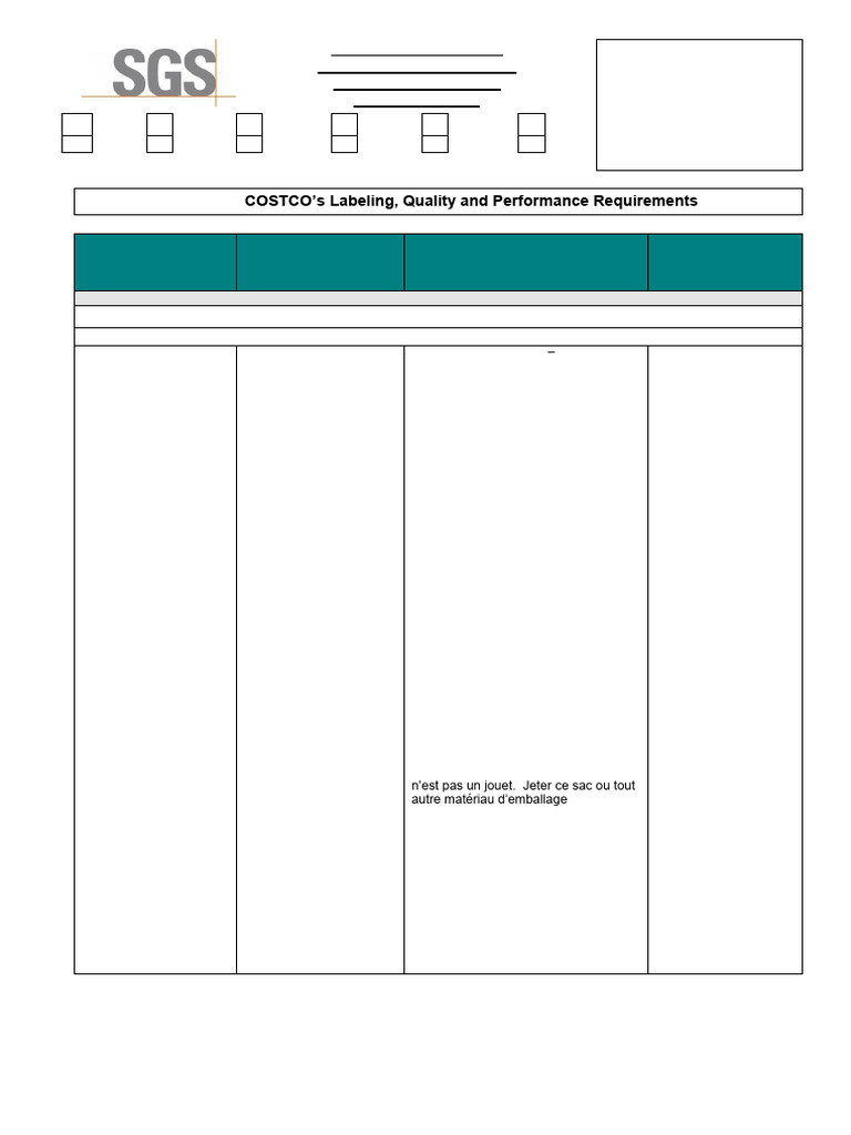 Costco Labeling and Quality Standards | PDF | Costco | Length