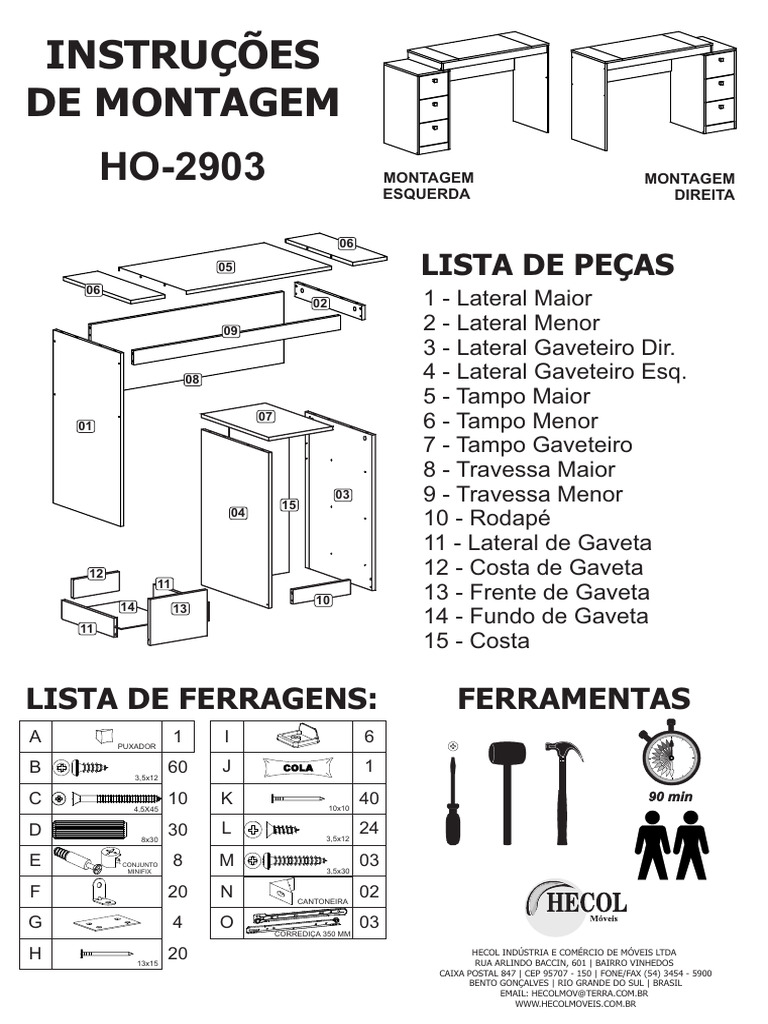 Manual de Montagem de Móveis | PDF