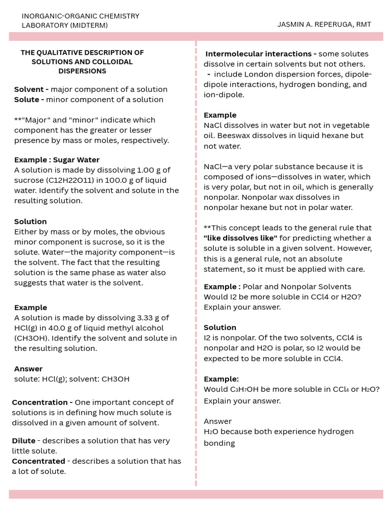 Solutions and Solubility in Chemistry | PDF | Solvation | Solubility