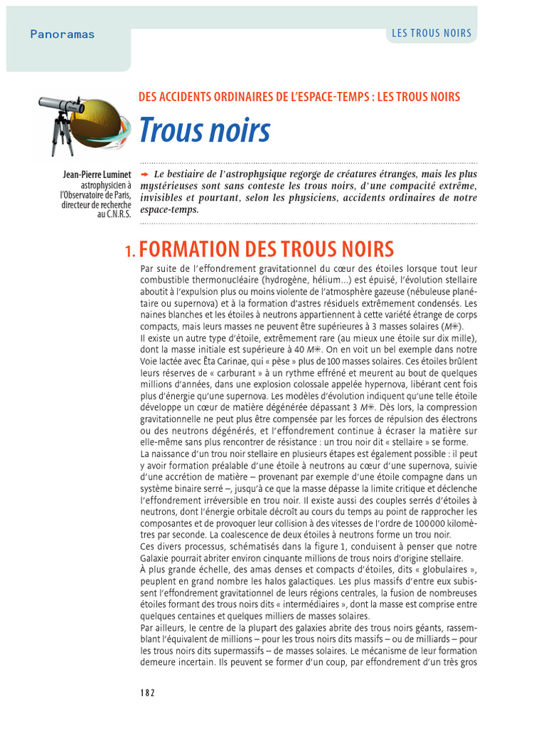 Formation et types de trous noirs PDF Trou noir Étoiles — free download