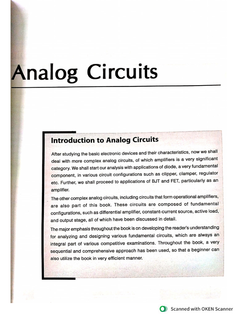 Chapter 1 - Analog Circuits | PDF