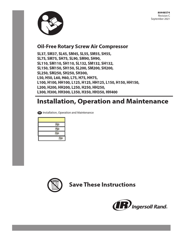 Ingersoll Rand Air Compressor Manual | PDF | Valve | Pump