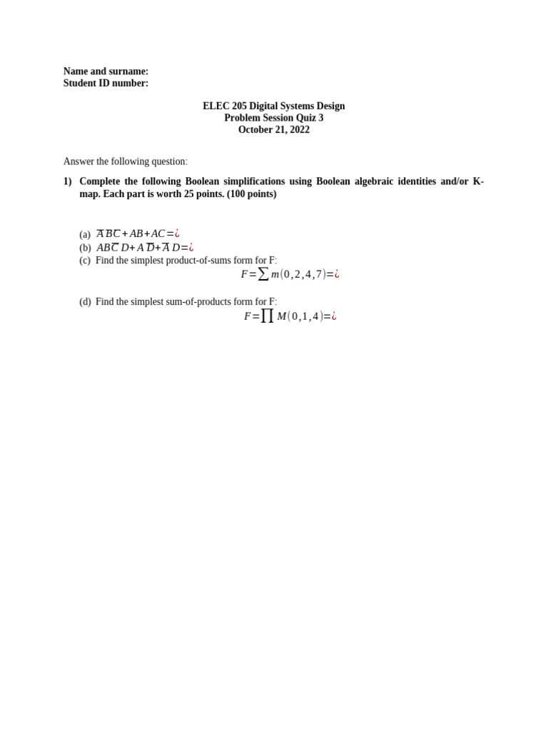 Quiz 3 | PDF