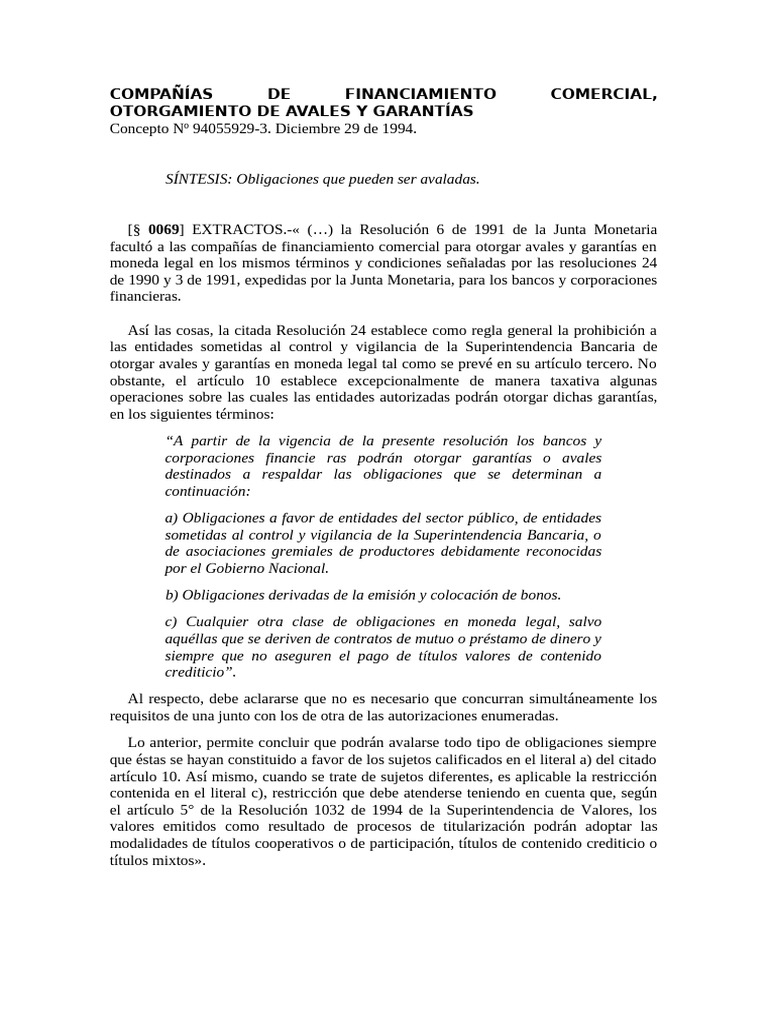 Avales y Garantías en Financiamiento Comercial | PDF | Bancos | Dinero
