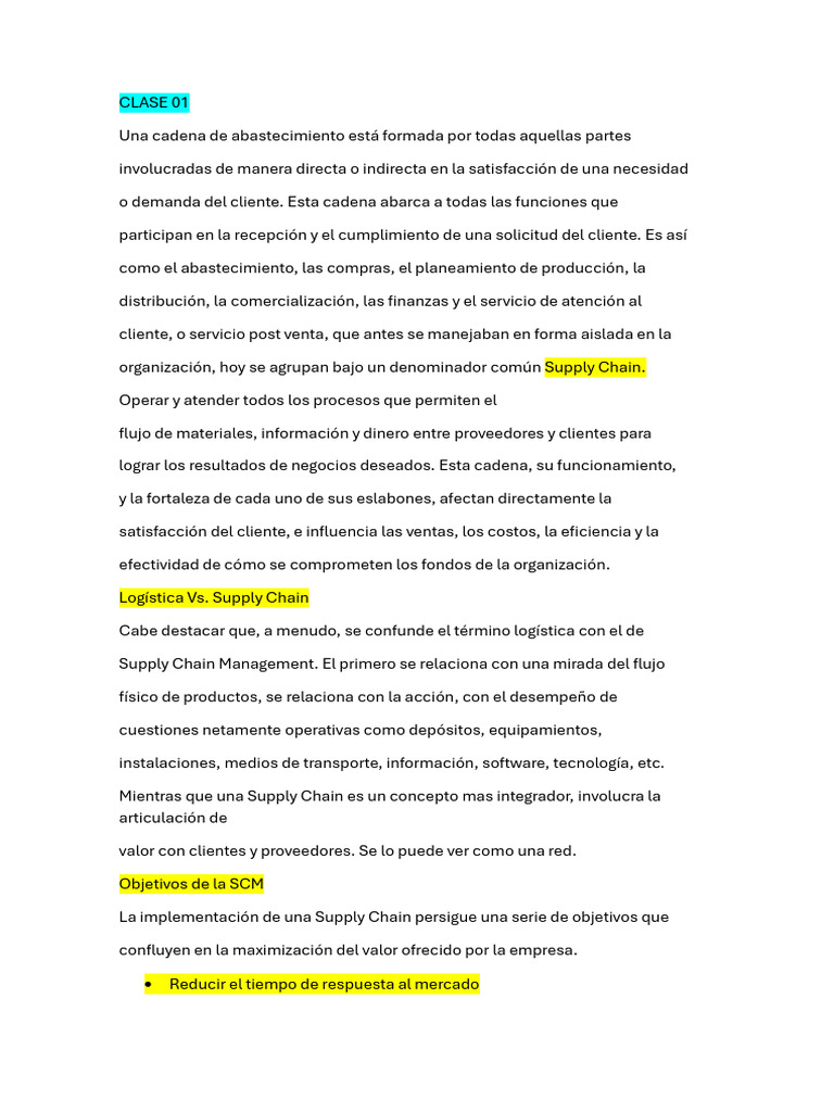 Introducción a la Cadena de Abastecimiento | PDF | Calidad (comercial ...