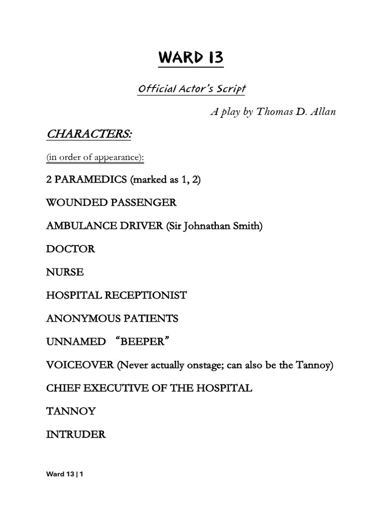 Ward 13: A Dramatic Hospital Tale | PDF