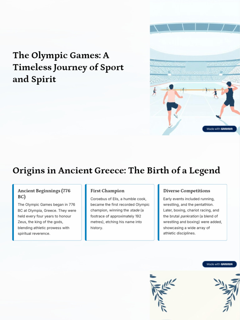 The Olympic Games A Timeless Journey of Sport and Spirit | PDF ...