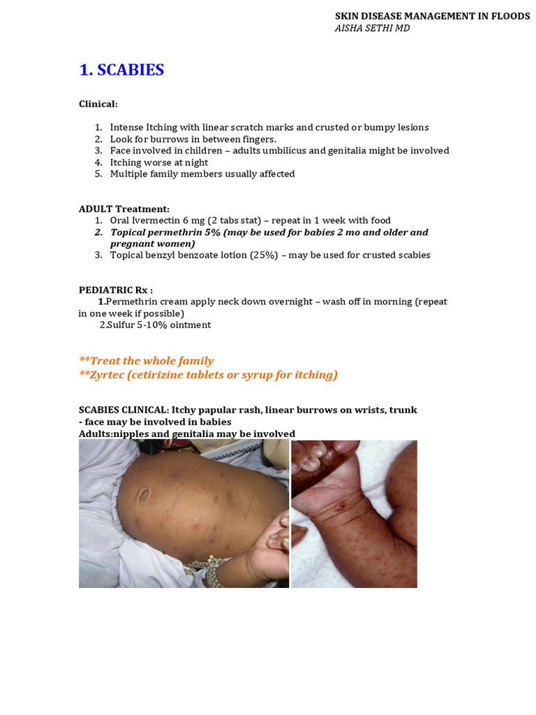 Scabies and Skin Infection Treatments | PDF | Medical Specialties ...