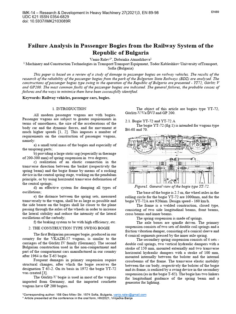 Failure Analysis of Bulgarian Railway Bogies | PDF | Fatigue (Material ...