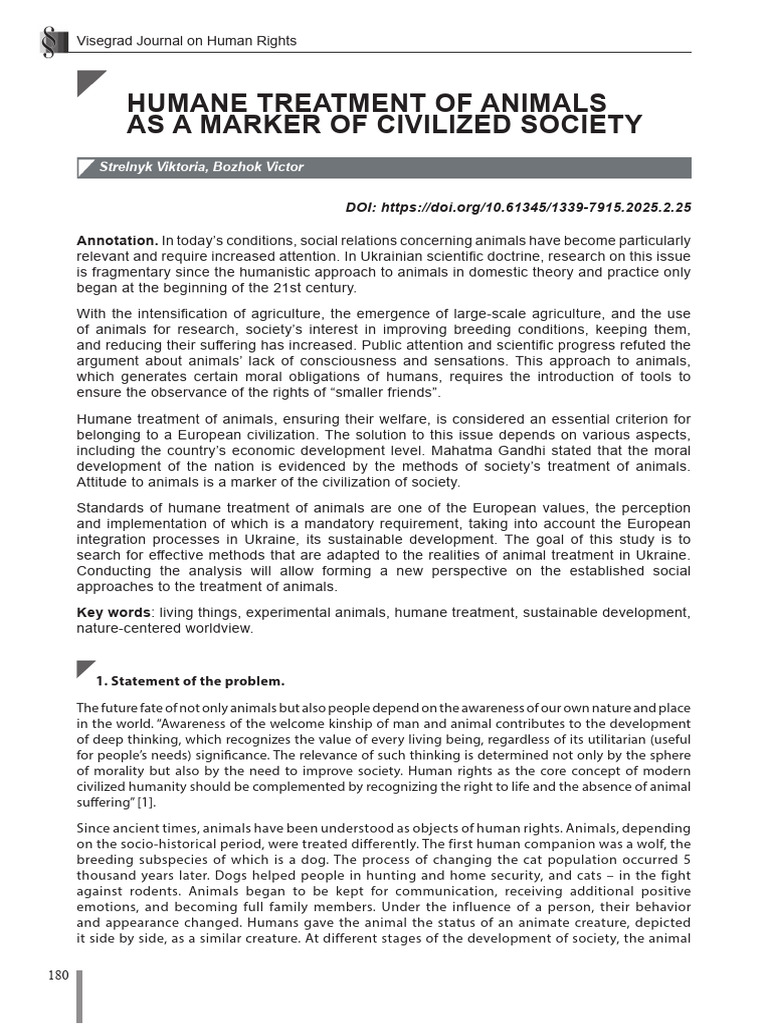 Humane Animal Treatment in Ukraine | PDF | Animal Welfare | Cruelty To ...