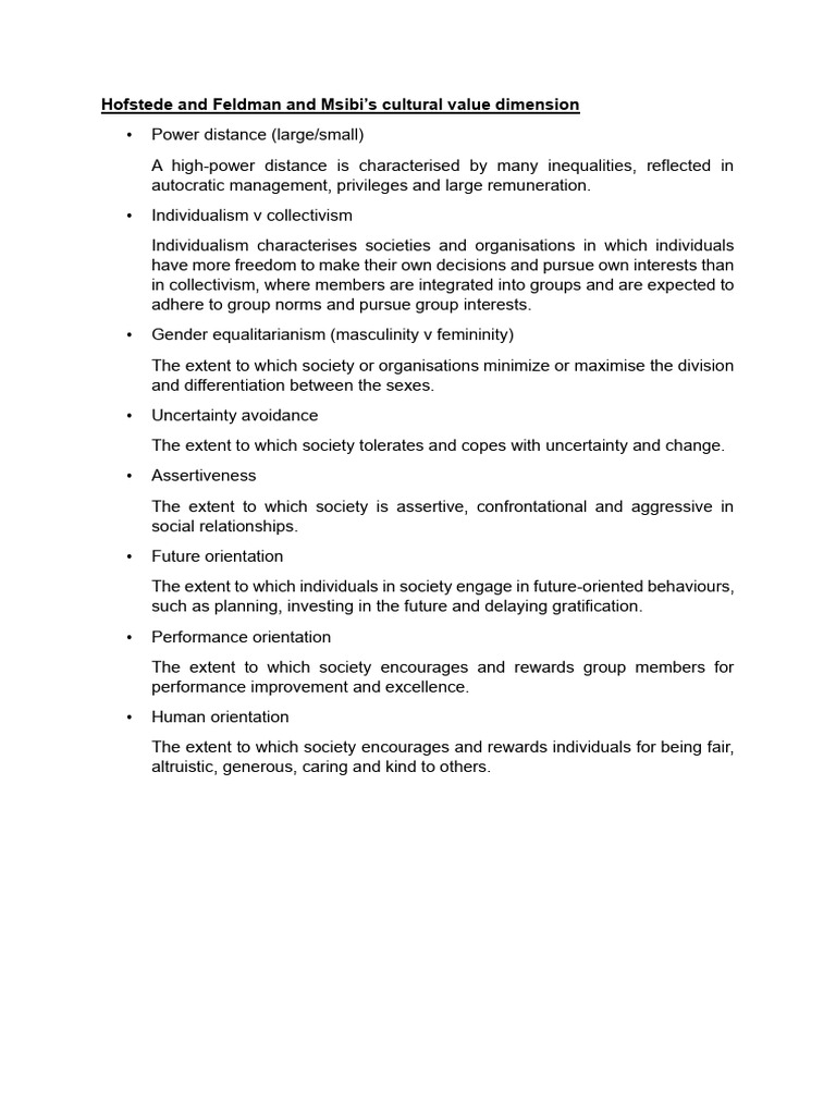 Cultural Values Industrial Psychology | PDF