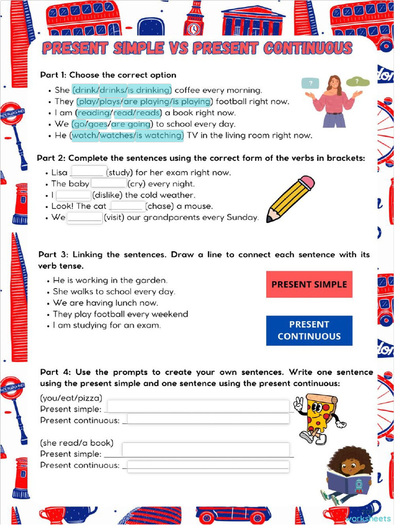 Present Simple Vs Present Continuous | PDF