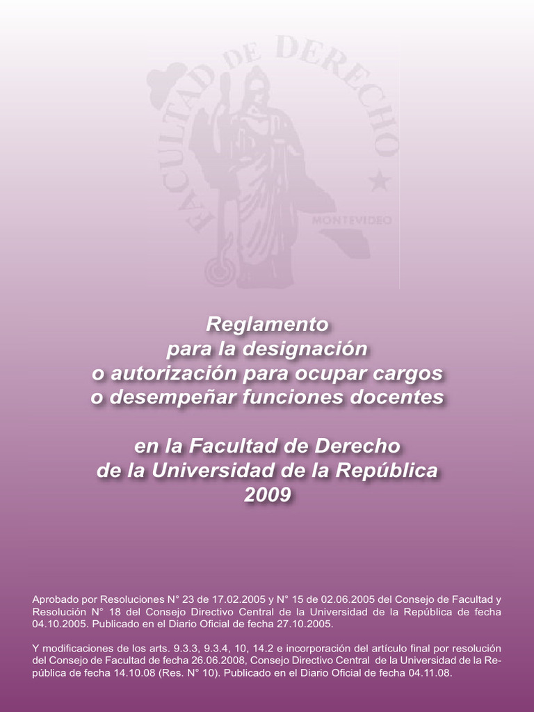 Reglamento de Designaciones Docentes 2009 | PDF | Universidad | Enseñando