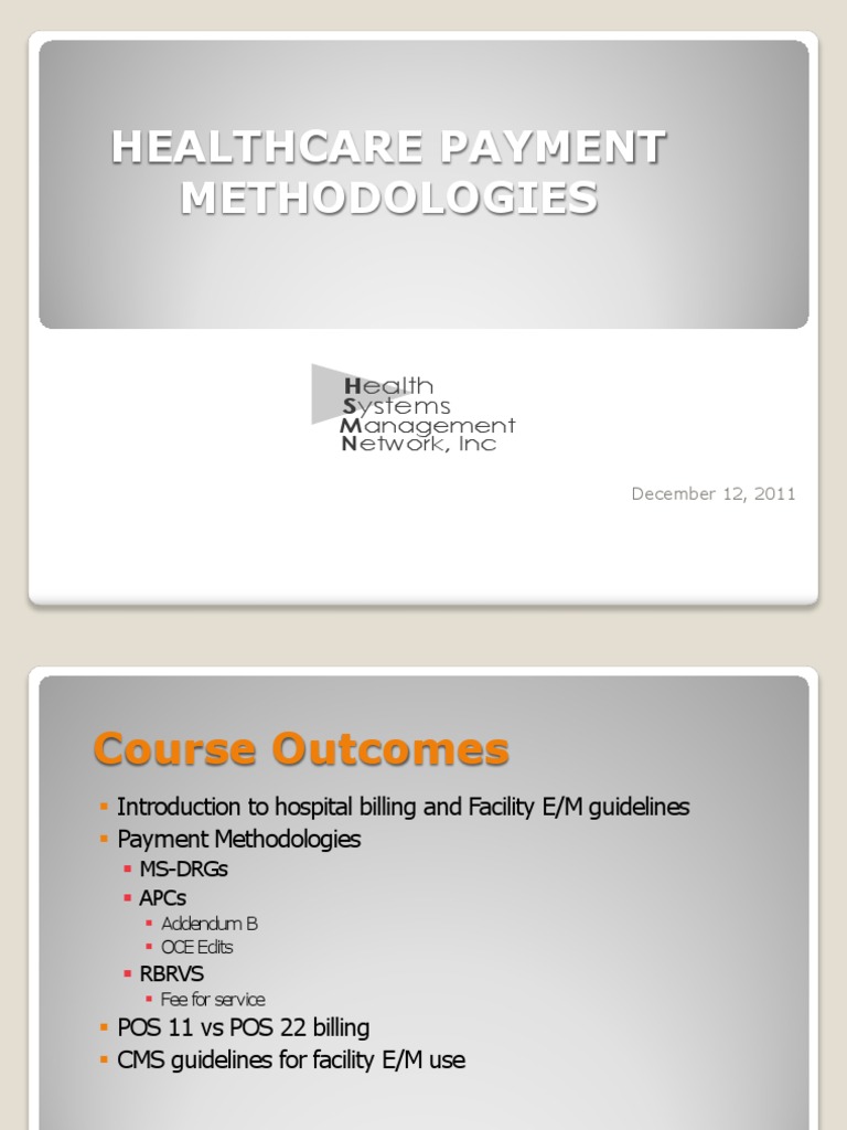 Overview of Healthcare Payment Methods | PDF | Medicare (United States ...