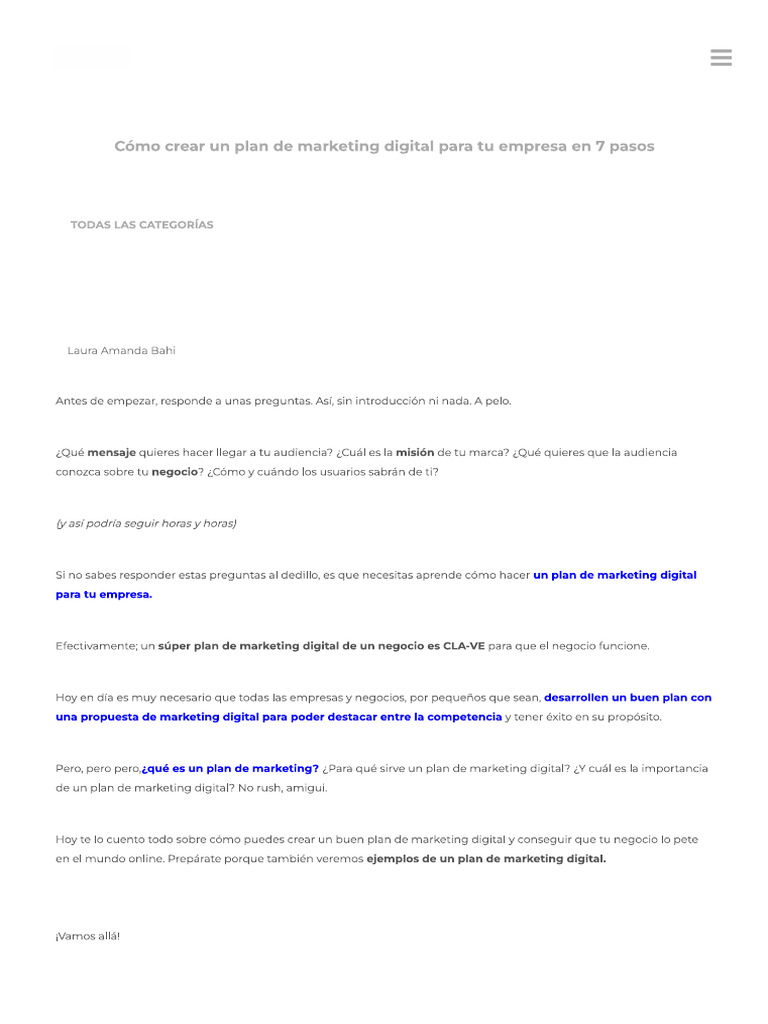 BAHI, Laura A Cómo Crear Un Plan de Marketing Digital para Tu Empresa ...