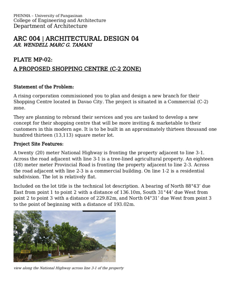 Proposed Shopping Centre Design Plan | PDF