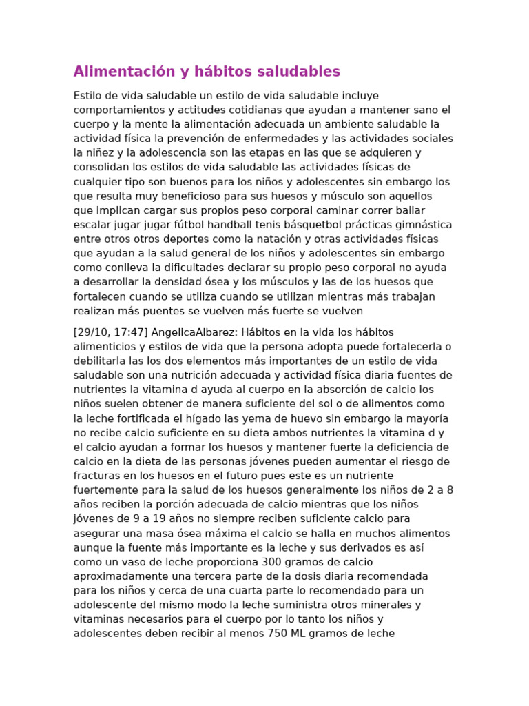 Hábitos saludables y alimentación en niños | PDF | Nutrición | Dieta y ...