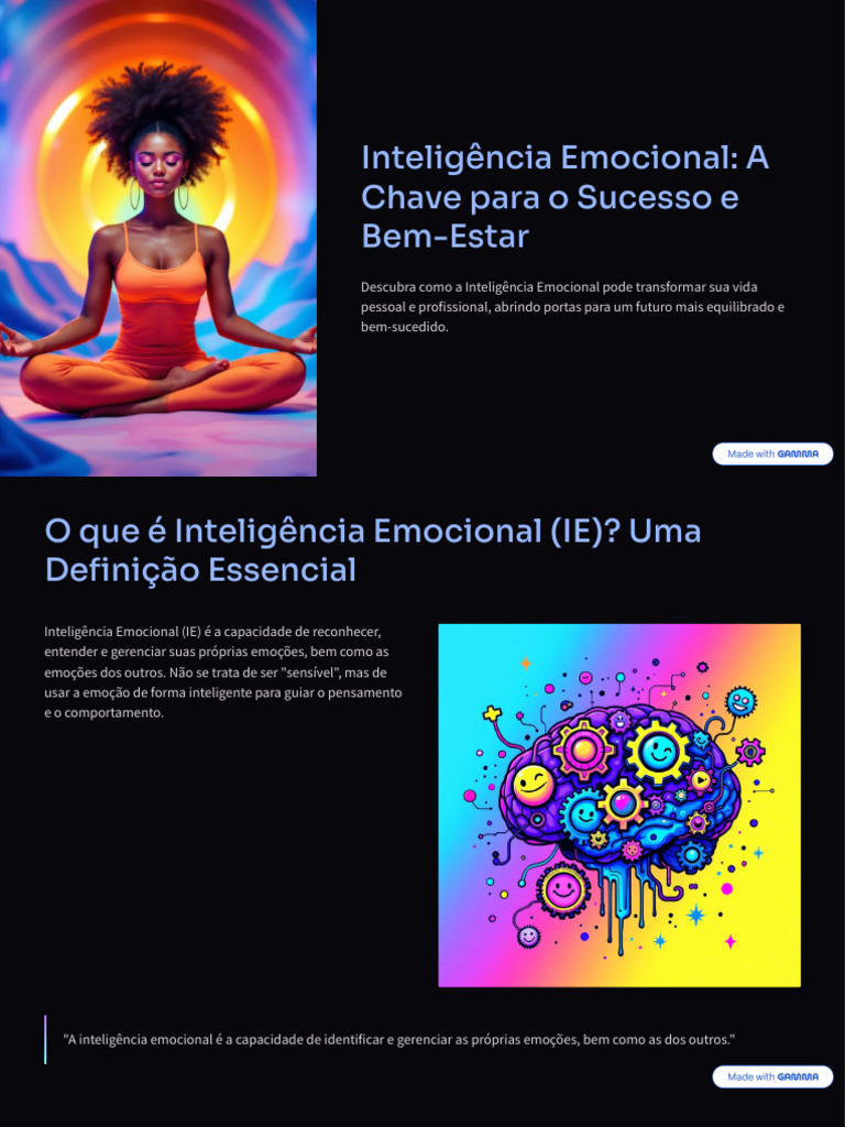 Inteligencia Emocional A Chave para o Sucesso e Bem Estar | PDF ...