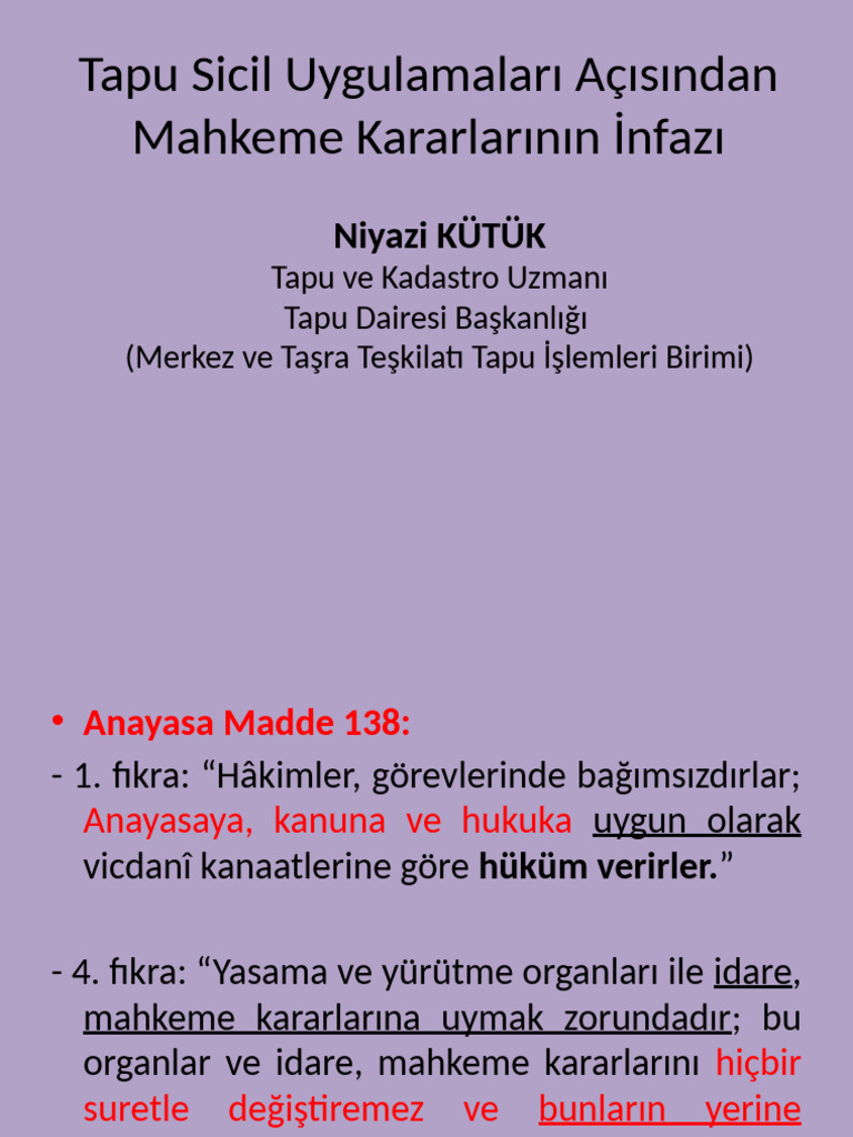 Mahkeme Kararlarının Uygulanması | PDF