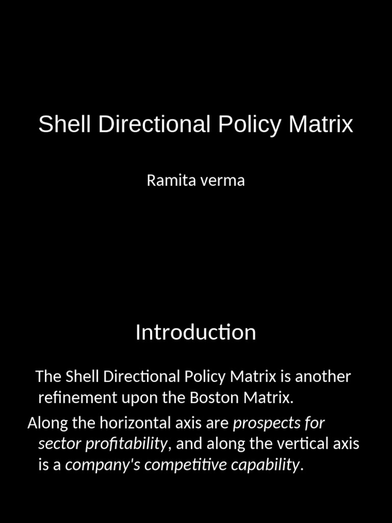 Shell Directional Policy Matrix - 2 | PDF