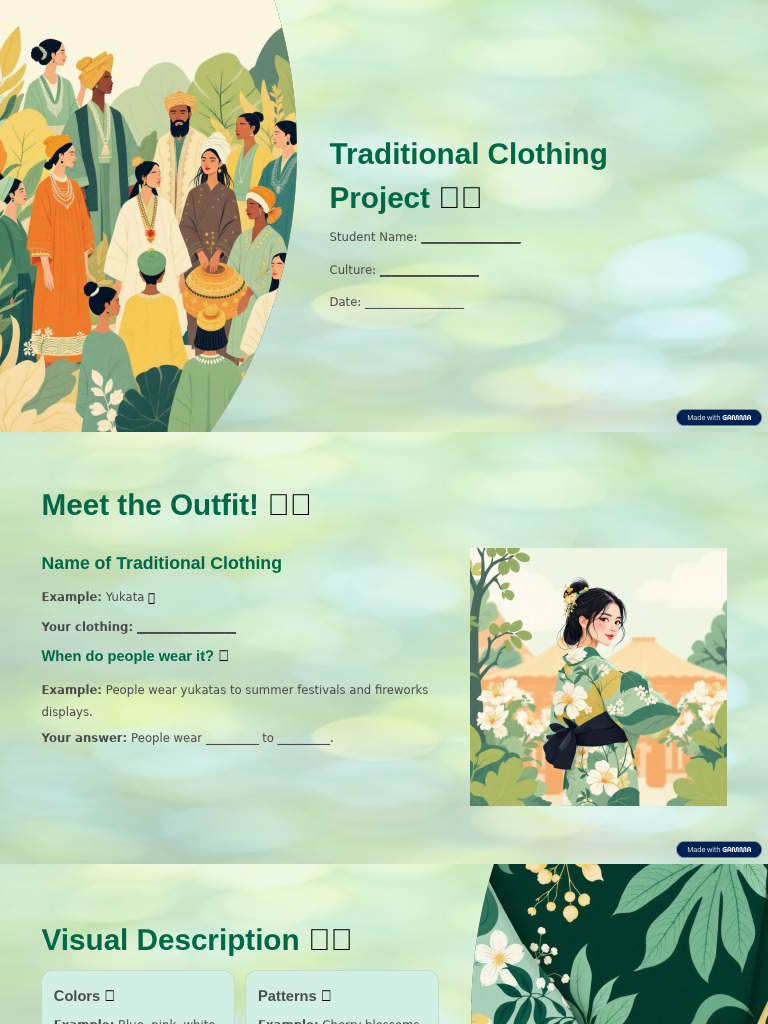 Traditional-Clothing-Project ? ? - Example | PDF