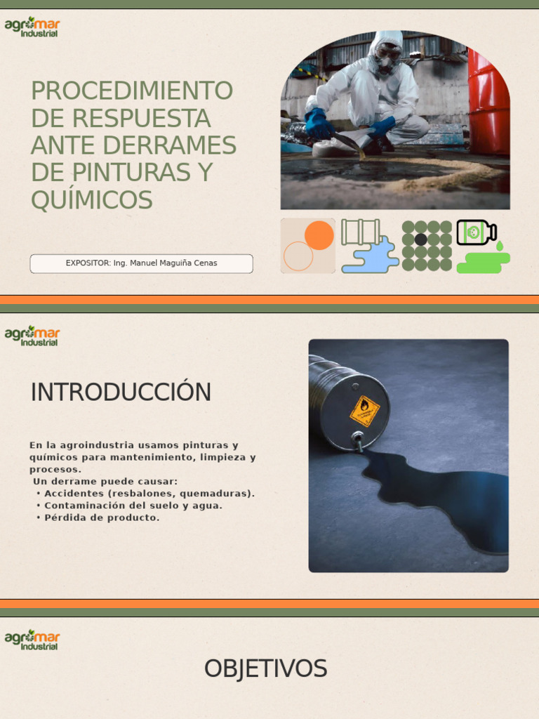 Procedimiento para Derrames de Químicos | PDF | Residuos | Contaminación