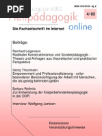 Reinhard Lelgemann (2003) - Radikaler Konstruktivismus Und Sonderpädagogik