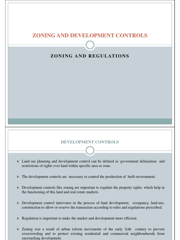 Zoning and Development Controls PDF Zoning Urban