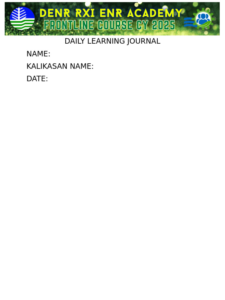 Daily Learning Journal | PDF