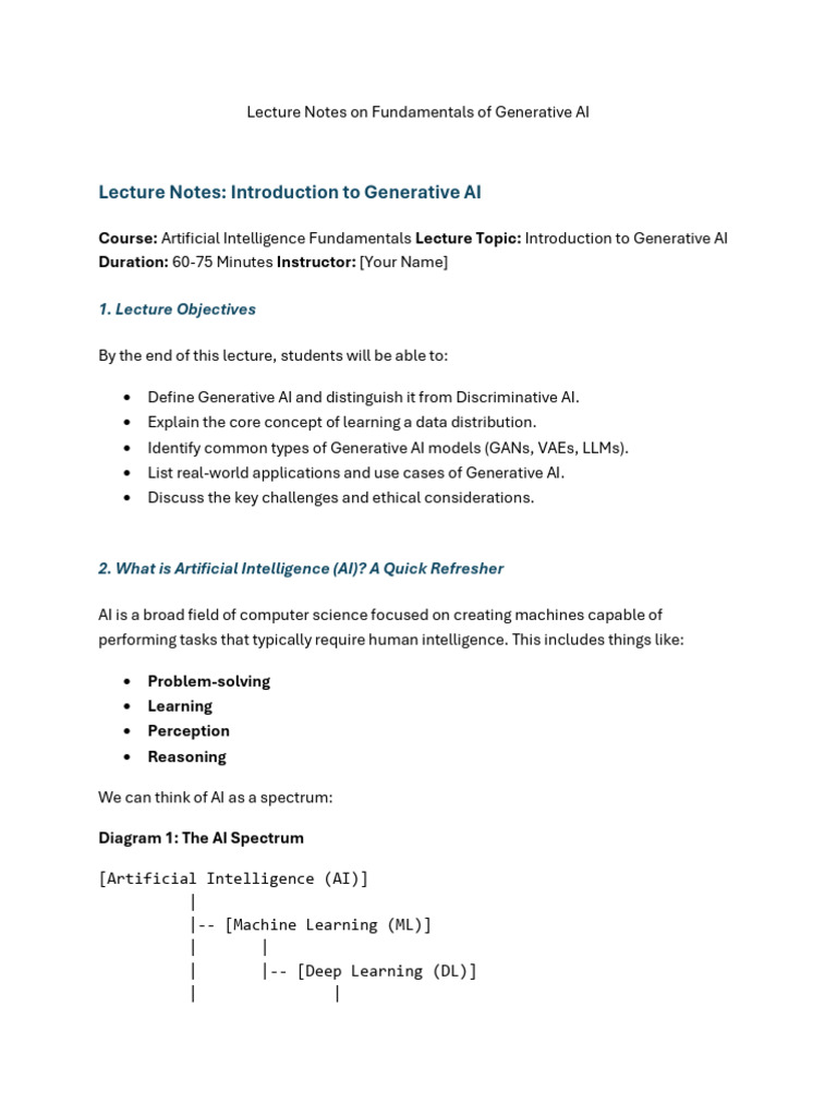 Fundamentals of Generative AI | PDF | Artificial Intelligence ...