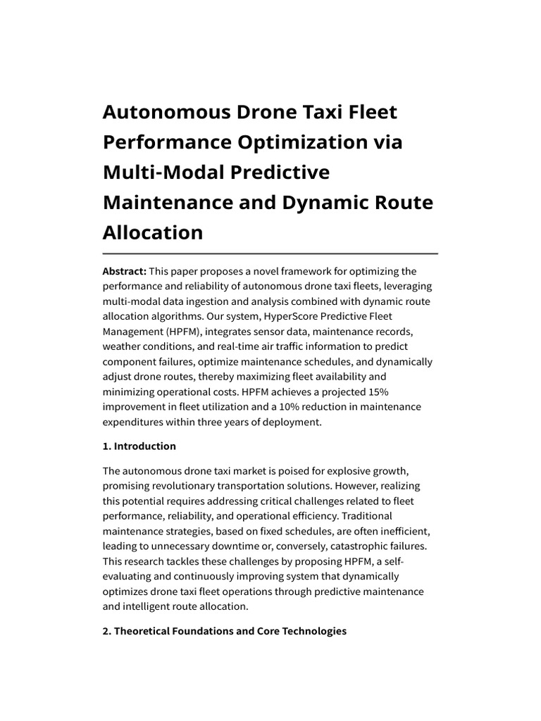 Optimizing Autonomous Drone Taxi Fleets | PDF | Mathematical ...