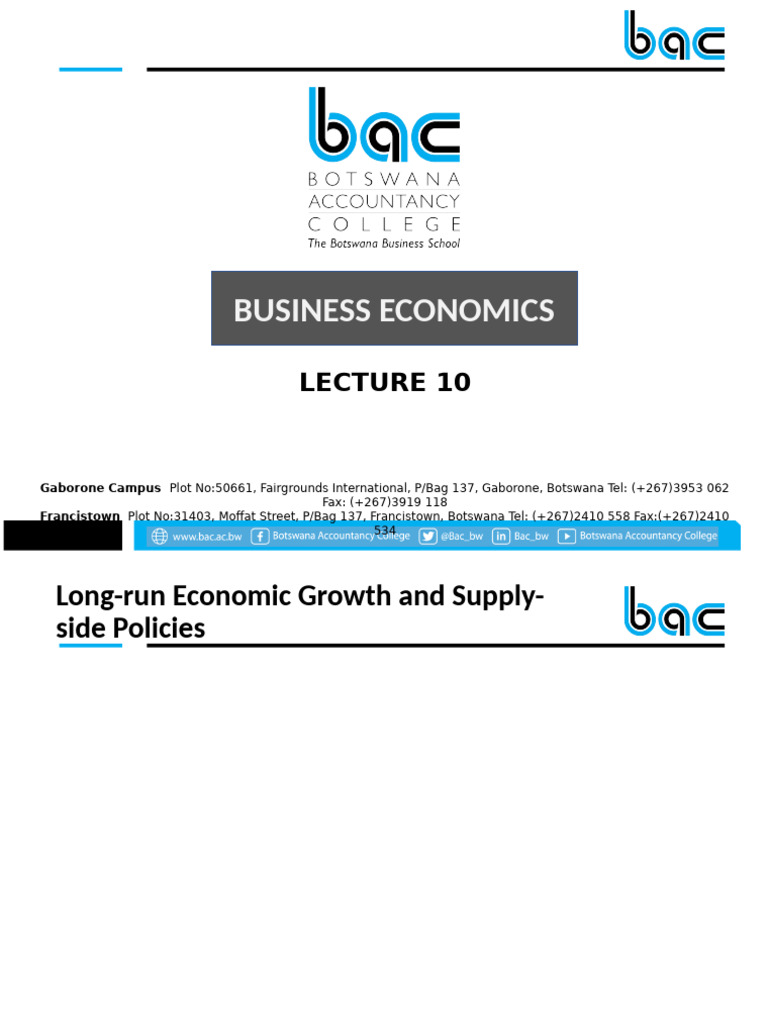 Lecture 11-Long-Run Economic Growth and Supply-Side Policies | PDF ...