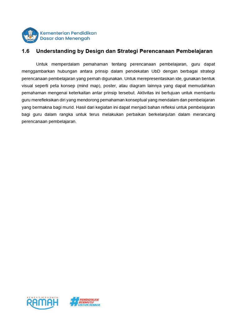 1.6 Understanding by Design Dan Strategi Perencanaan Pembelajaran | PDF