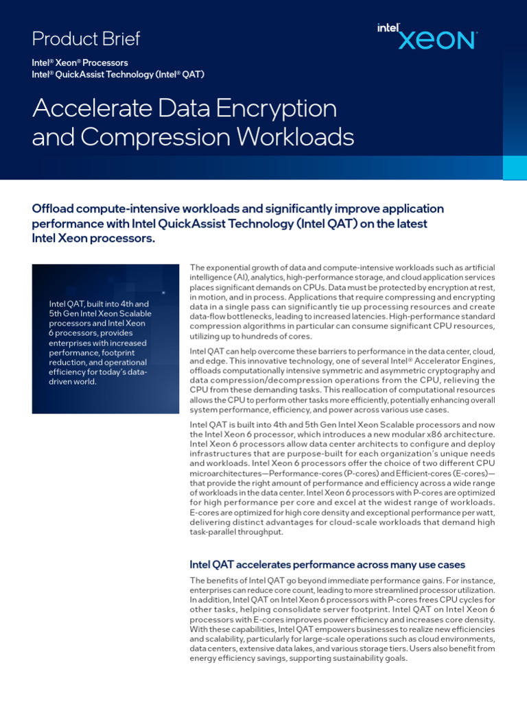 Intel QAT Technology Brief | PDF | Scalability | Central Processing Unit
