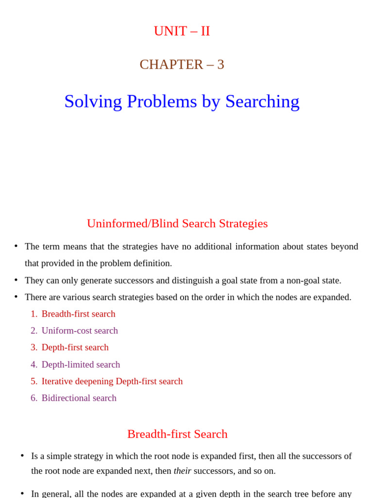 Uninformed Search Strategies Explained | PDF | Algorithms And Data ...