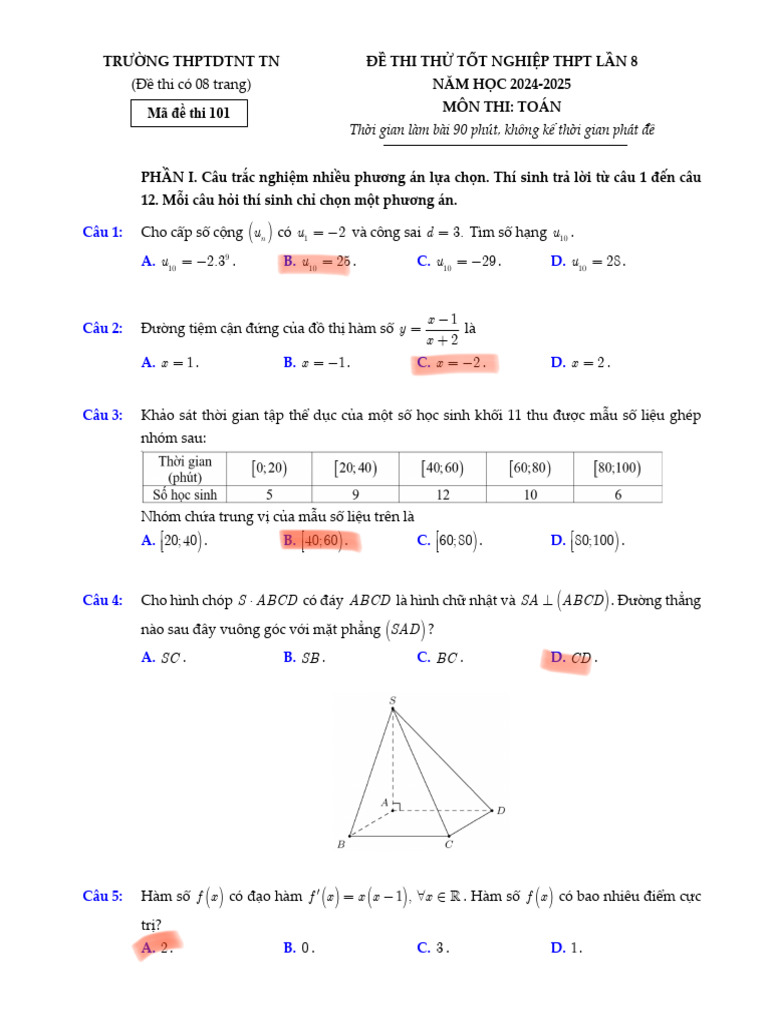 Đề 8 TN | PDF
