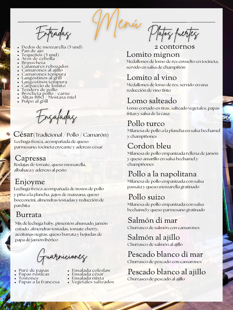 Menu Descriptivo | PDF | ensalada | Salsa