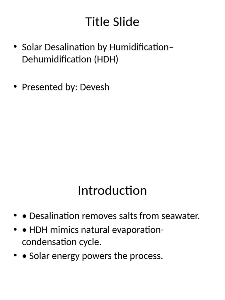 Solar - Desalination - HDH - With - Diagrams ... | PDF