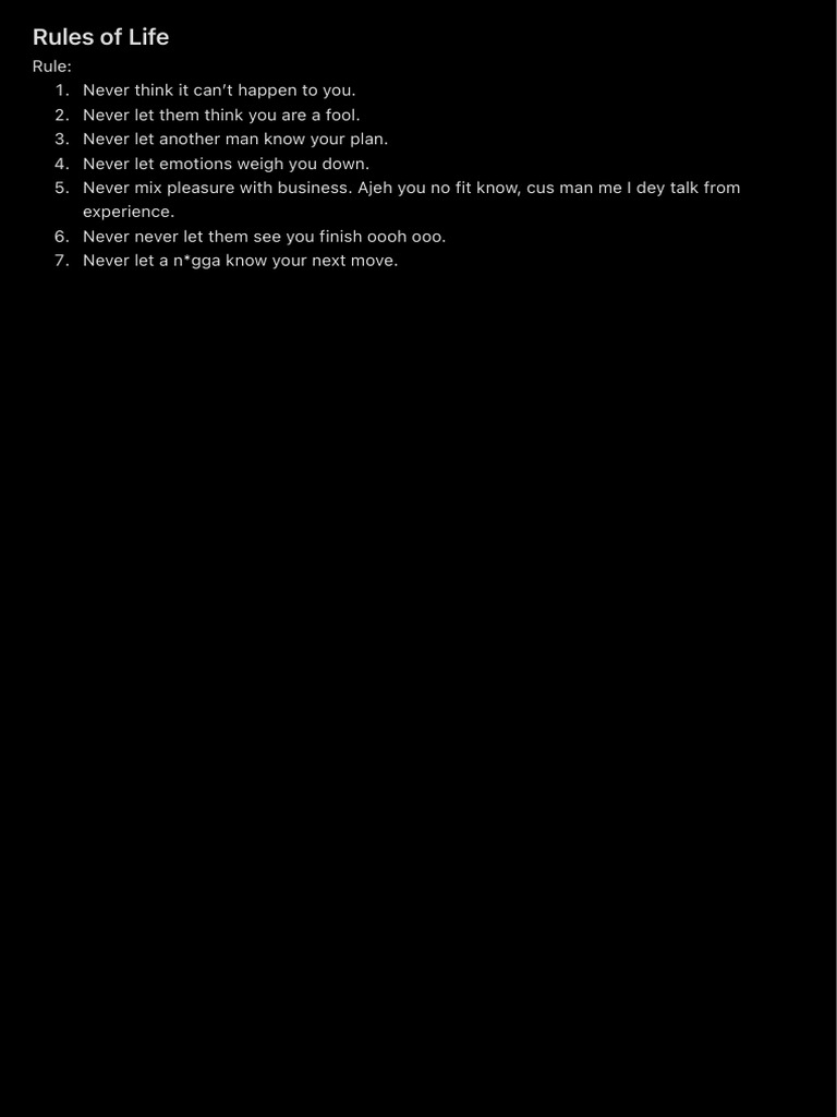Life Rules for Success and Strategy | PDF